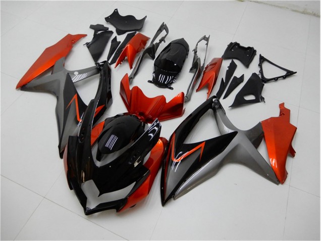 Negro Naranja Gris Carenado Suzuki GSXR 600 / 750 K8 2008-2010 Negro Naranja Gris Carenado Suzuki GSXR 600 / 750 K8 2008-2010