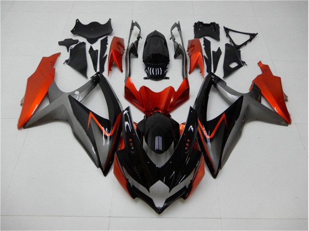 Negro Naranja Gris Carenado Suzuki GSXR 600 / 750 K8 2008-2010 Negro Naranja Gris Carenado Suzuki GSXR 600 / 750 K8 2008-2010