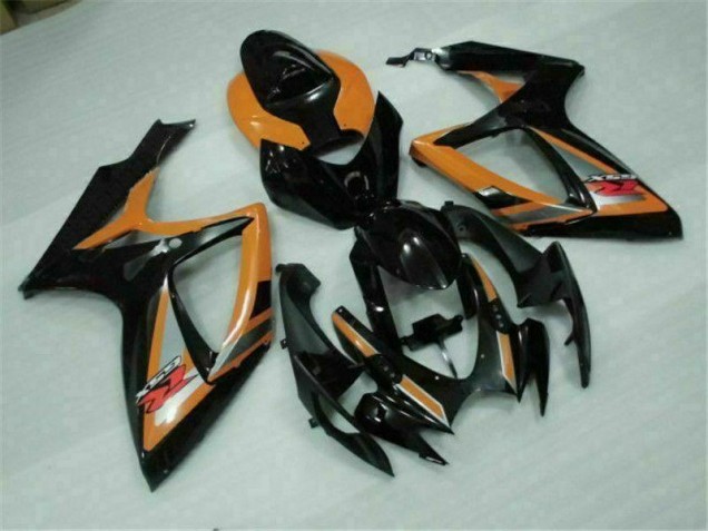 Negro Naranja Plástico Suzuki GSXR 600 / 750 K6 2006-2007