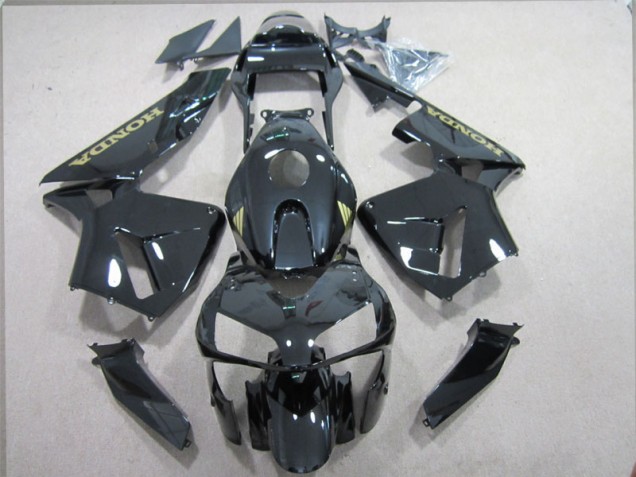 Negro Oro Calcomanías Kits Completo Carenado ABS Honda CBR 600 RR 2003-2004