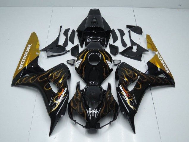 Negro Oro Llama Carenado Honda CBR 1000 RR 2006-2007 Negro Oro Llama Carenado Honda CBR 1000 RR 2006-2007