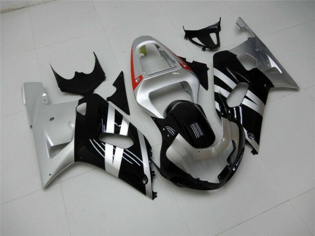 Negro Plata Carenado & Plástico Suzuki GSXR 600 / 750 K1 K2 K3 2001-2003