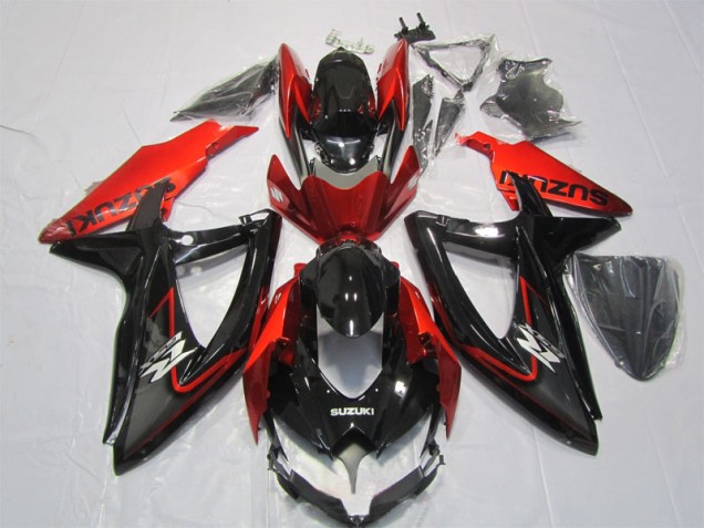 Negro Rojo ABS Kits Carenado Suzuki GSXR 1000 K7 2007-2008
