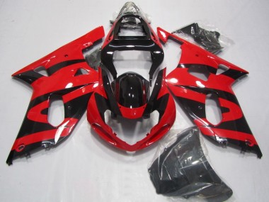 Negro Rojo ABS Plástico Suzuki GSXR 750 K1 K2 K3 2001-2003