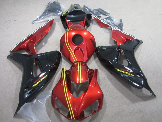 Negro Rojo Amarillo Kit Carenado Inyección Honda CBR 1000 RR 2006-2007 Negro Rojo Amarillo Kit Carenado Inyección Honda CBR 1000 RR 2006-2007