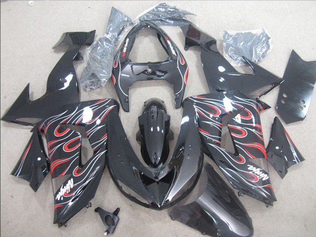 Negro Rojo Blanco Llama Ninja Carenado Kawasaki ZX10R 2006-2007 Negro Rojo Blanco Llama Ninja Carenado Kawasaki ZX10R 2006-2007