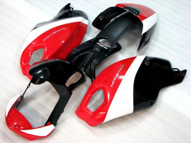 Negro Rojo Blanco Monster Carenado Ducati Monster 696 2008-2012 Negro Rojo Blanco Monster Carenado Ducati Monster 696 2008-2012