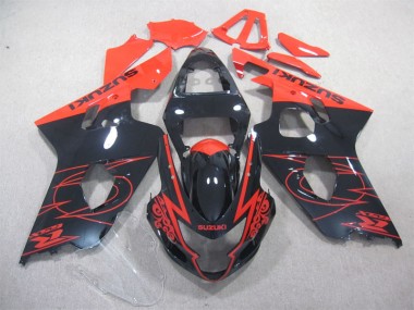 Negro Rojo Carenado Suzuki GSXR 600 K4 2004-2005