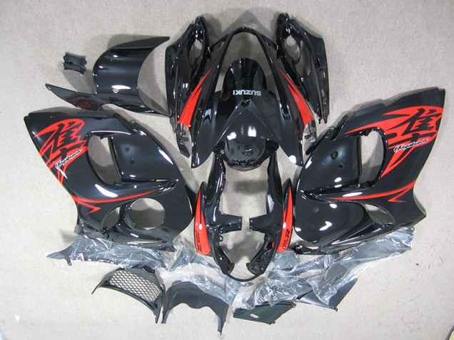 Negro Rojo Inyección Kit Carenado Suzuki GSXR 1300 Hayabusa 2008-2019 Negro Rojo Inyección Kit Carenado Suzuki GSXR 1300 Hayabusa 2008-2019
