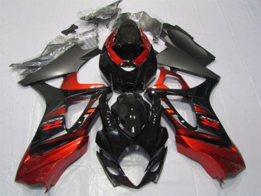 Negro Rojo Kits Completo Carenado ABS Suzuki GSXR 1000 K7 2007-2008