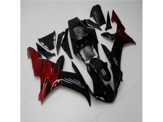 Negro Rojo Kits Completo Carenado ABS Yamaha R1 2002-2003 Negro Rojo Kits Completo Carenado ABS Yamaha R1 2002-2003