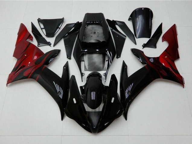 Negro Rojo Kits Completo Carenado ABS Yamaha R1 2002-2003 Negro Rojo Kits Completo Carenado ABS Yamaha R1 2002-2003