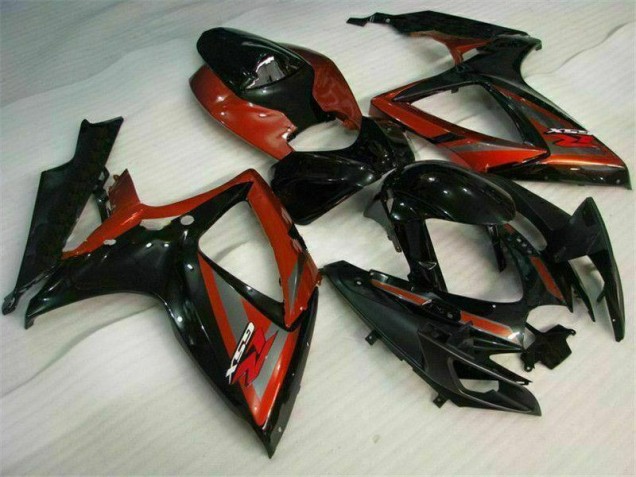 Negro Rojo Kits Completo Carenado Suzuki GSXR 600 / 750 K6 2006-2007