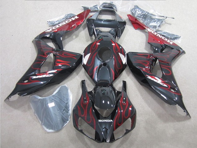 Negro Rojo Llama Carenado Honda CBR 1000 RR 2006-2007 Negro Rojo Llama Carenado Honda CBR 1000 RR 2006-2007