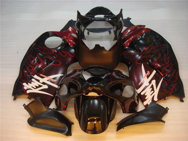 Negro Rojo Llama Carenado Suzuki GSXR 1300 Hayabusa 1996-2007 Negro Rojo Llama Carenado Suzuki GSXR 1300 Hayabusa 1996-2007