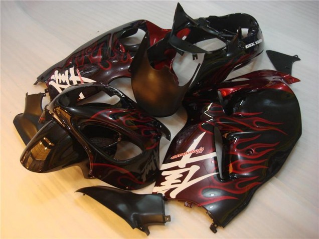 Negro Rojo Llama Carenado Suzuki GSXR 1300 Hayabusa 1996-2007 Negro Rojo Llama Carenado Suzuki GSXR 1300 Hayabusa 1996-2007