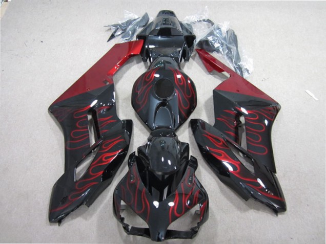 Negro Rojo Llama Kit Carenado ABS Completo Honda CBR 1000 RR 2004-2005