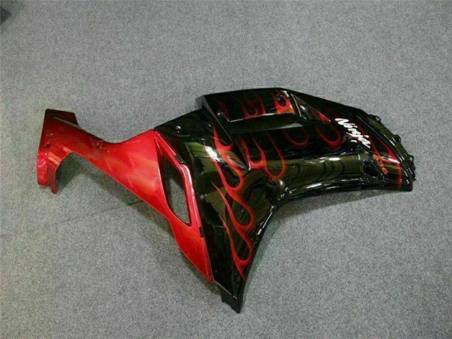 Negro Rojo Llama Kit Carenado Kawasaki ZX6R 2007-2008 Negro Rojo Llama Kit Carenado Kawasaki ZX6R 2007-2008