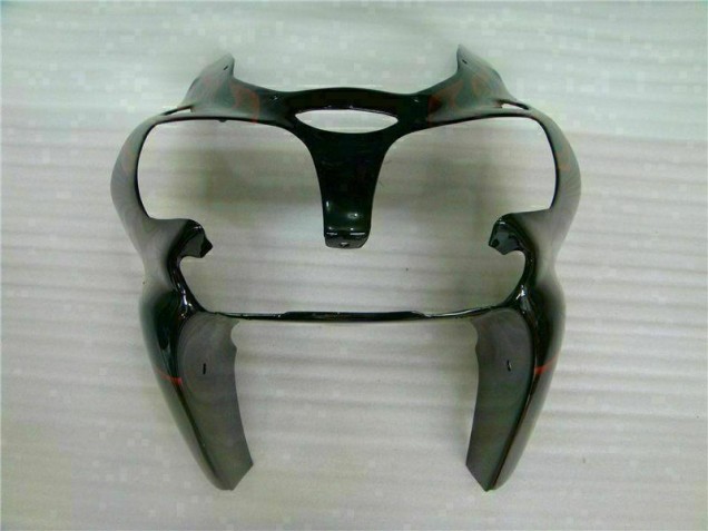 Negro Rojo Llama Kit Completo Carenado Kawasaki ZX6R 2000-2002 Negro Rojo Llama Kit Completo Carenado Kawasaki ZX6R 2000-2002