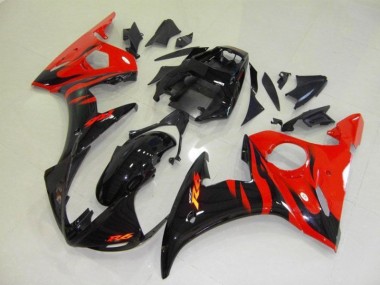 Negro Rojo Llama Plástica Yamaha R6 2003-2005