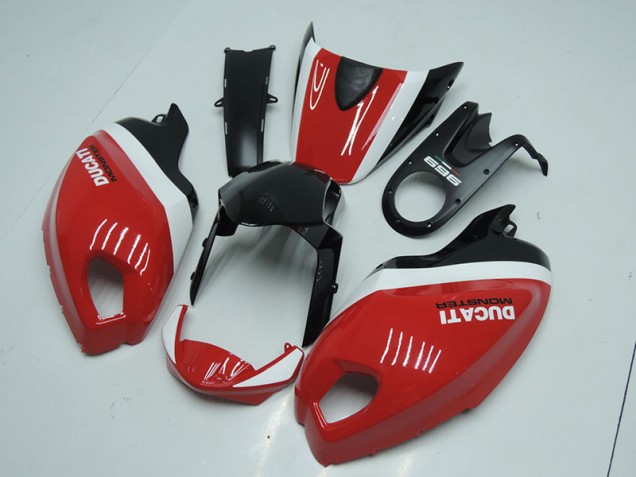 Negro Rojo Monster ABS Carenado Ducati Monster 696 2008-2012 Negro Rojo Monster ABS Carenado Ducati Monster 696 2008-2012
