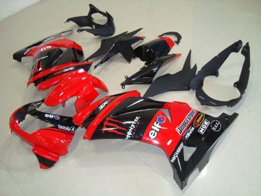 Negro Rojo Monster ABS Plástica Kawasaki ZX 250R 2008-2012