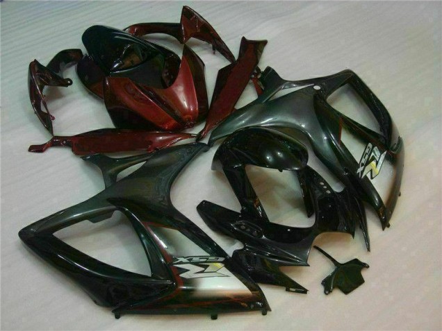 Negro Rojo Plástica Suzuki GSXR 600 / 750 K6 2006-2007 Negro Rojo Plástica Suzuki GSXR 600 / 750 K6 2006-2007