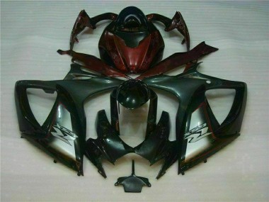Negro Rojo Plástica Suzuki GSXR 600 / 750 K6 2006-2007