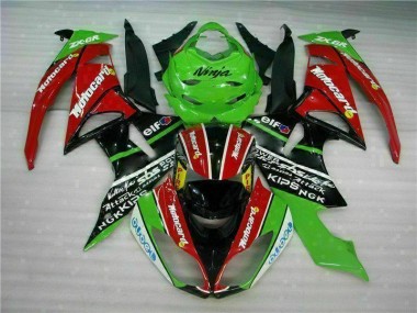 Negro Rojo Verdecard Carenado Kawasaki ZX6R 2009-2012
