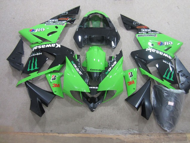 Negro Verde 3M Monster Carenado Kawasaki ZX10R 2003-2005 Negro Verde 3M Monster Carenado Kawasaki ZX10R 2003-2005