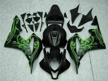 Negro Verde Carenado & Plástico Honda CBR 600 RR 2007-2008