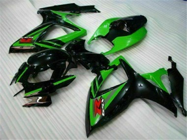 Negro Verde Carenado Suzuki GSXR 600 / 750 K6 2006-2007