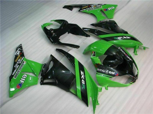 Negro Verde Kits Completo Carenado Kawasaki ZX6R 2009-2012 Negro Verde Kits Completo Carenado Kawasaki ZX6R 2009-2012