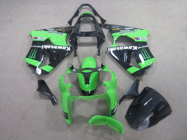 Negro Verde Monster Carenado Kawasaki ZX6R 2000-2002 Negro Verde Monster Carenado Kawasaki ZX6R 2000-2002
