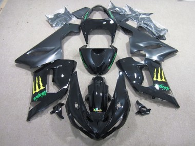 Negro Verde Ninja Carenado Kawasaki ZX6R 2005-2006
