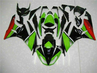 Negro Verde Roja Carenado Kawasaki ZX6R 2009-2012