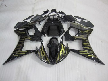Negro con Amarillo Llama Carenado Yamaha R6 2003-2005