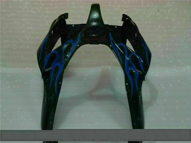 Negro con Azul Llama Carenado Kawasaki ZX6R 2000-2002 Negro con Azul Llama Carenado Kawasaki ZX6R 2000-2002