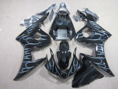 Negro con Llama Carenado Yamaha R6 2003-2005
