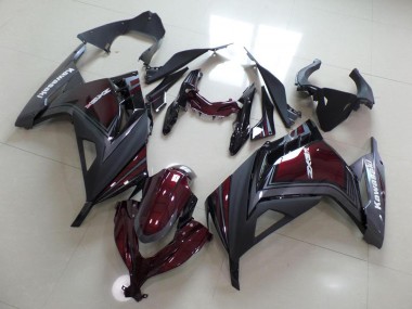 Oscuro Rojo & Gris Carenado Kawasaki ZX 300R 2013-2016