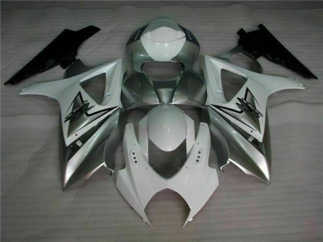 Plata Blanco Carenado Suzuki GSXR 1000 K7 2007-2008 Plata Blanco Carenado Suzuki GSXR 1000 K7 2007-2008