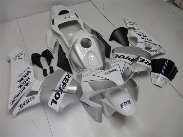 Plata Blanco Negro Repsol Carenado Honda CBR 600 RR 2003-2004 Plata Blanco Negro Repsol Carenado Honda CBR 600 RR 2003-2004