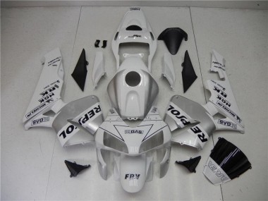Plata Blanco Negro Repsol Carenado Honda CBR 600 RR 2003-2004