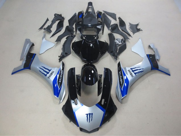 Plata Negro Azul Monster Carenado Yamaha R1 2015-2019 Plata Negro Azul Monster Carenado Yamaha R1 2015-2019