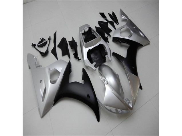 Plata Negro Carenado Yamaha R6 2003-2005 Plata Negro Carenado Yamaha R6 2003-2005