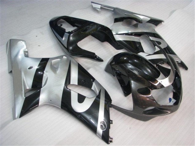 Plata Negro Kit Completo Carenado Suzuki GSXR 600 / 750 K1 K2 K3 2001-2003