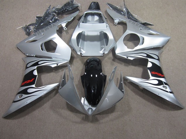 Plata Negro Rojo Calcomanía Carenado Yamaha R6 2003-2005 Plata Negro Rojo Calcomanía Carenado Yamaha R6 2003-2005