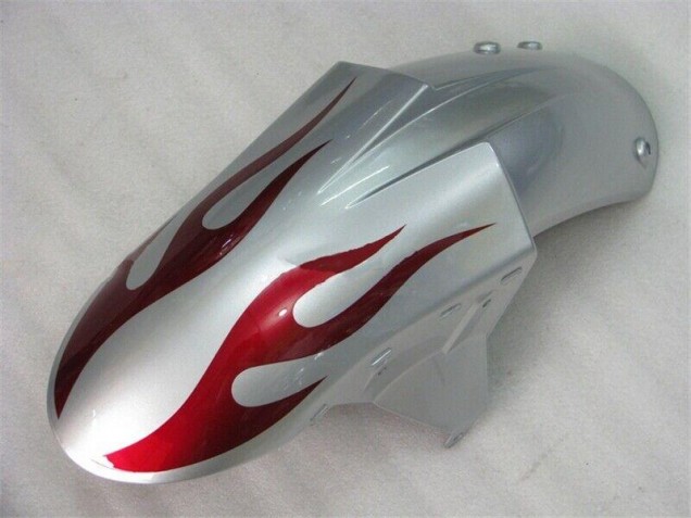 Plata Rojo Llamas Carenado Kawasaki ZX6R 2005-2006 Plata Rojo Llamas Carenado Kawasaki ZX6R 2005-2006