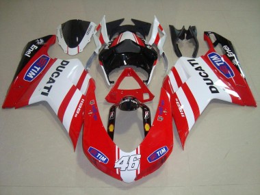 Rojo Blanco 46 Carenado Ducati 848 1098 1198 2007-2014