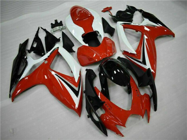 Rojo Blanco ABS Carenado Suzuki GSXR 600 / 750 K6 2006-2007 Rojo Blanco ABS Carenado Suzuki GSXR 600 / 750 K6 2006-2007